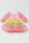 Shop_Tutus by Tutu_Multi Color Organza Embroidered Floral Ruffle Tiered Dress _at_Aza_Fashions