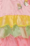 Tutus by Tutu_Multi Color Organza Embroidered Floral Ruffle Tiered Dress _Online_at_Aza_Fashions