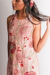 Shop_Taavare_Pink Raw Silk Round Embroidered Kurta Sharara Set _at_Aza_Fashions