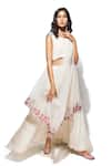 Buy_Taavare_White Georgette Boat Embroidered Palazzo Set _at_Aza_Fashions