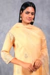 Shop_Asaga_Cream Kurta Chanderi Silk V Neck Set _at_Aza_Fashions