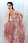 Shop_Taavare_Pink Tulle U Neck Embroidered Kurta Gharara Set _at_Aza_Fashions