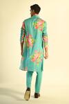 Shop_Neha Chopra Tandon_Blue Modal Printed Kurta And Pant Set_at_Aza_Fashions