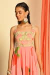 Buy_Neha Chopra Tandon_Pink Crepe Floral Print Dress_Online_at_Aza_Fashions