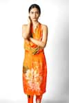 Shop_Taavare_Orange Silk Draped Kurta And Pant Set _Online_at_Aza_Fashions