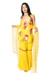 Shop_Taavare_Yellow Raw Silk Scoop Neck Embroidered Kurta Set _at_Aza_Fashions