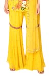 Shop_Taavare_Yellow Raw Silk Scoop Neck Embroidered Kurta Set _Online_at_Aza_Fashions