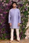 Buy_Julie by Julie Shah_Purple Chanderi Embroidered Kurta  _at_Aza_Fashions