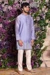 Julie by Julie Shah_Purple Chanderi Embroidered Kurta  _Online_at_Aza_Fashions