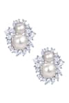 Buy_DIOSA PARIS JEWELLERY_Silver Plated Swarovski Zirconia Studs _at_Aza_Fashions