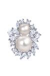 Shop_DIOSA PARIS JEWELLERY_Silver Plated Swarovski Zirconia Studs _at_Aza_Fashions