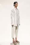 Urvashi Kaur_Off White 100% Handloom Cotton Striped Duro Pant  _Online_at_Aza_Fashions
