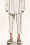 Buy_Urvashi Kaur_Off White 100% Handloom Cotton Striped Duro Pant  _Online_at_Aza_Fashions