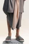 Urvashi Kaur_Grey Crinkled Cotton Plain Denote Dhoti Pant  _Online_at_Aza_Fashions