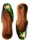 Buy Haelli Green Hand Paint Juttis Online at Aza Fashions Buy_Haelli_Green Hand Paint Juttis_Online_at_Aza_Fashions