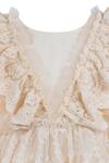 Shop_Jasmine And Alaia_Peach Organza Lace Dress For Girls_Online_at_Aza_Fashions