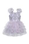 Jasmine And Alaia_Purple Embroidered Ruffle Dress For Girls_Online_at_Aza_Fashions