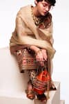 Buy_Sabyasachi_Kutch - Brown Embroidered The Nani Bucket Bag _Online_at_Aza_Fashions