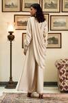Shop_Twinkle Hanspal_White Satin Silk Round Draped Jumpsuit _at_Aza_Fashions