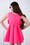 Shop Hoity Moppet Pink Neoprene Exaggerated Bow Dress at Aza Fashions Shop_Hoity Moppet_Pink Neoprene Exaggerated Bow Dress _at_Aza_Fashions