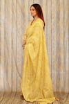 TIL_Yellow Silk Chanderi Printed Reef Pattern V Neck Saree With Blouse _Online_at_Aza_Fashions