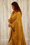 TIL_Yellow Silk Chanderi Printed Reef Pattern V Neck Saree With Blouse _Online_at_Aza_Fashions