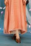 Buy_Label Niti Bothra_Peach Chanderi Silk Embroidered Resham Work Round Floral Kurta And Palazzo Set _Online_at_Aza_Fashions