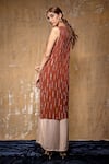 Shop_Nayantara Couture_Brown Viscose Embroidered Kurta And Palazzo Set  _at_Aza_Fashions