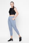 Buy_Tuna London - {Tuna Active}_Blue Cotton Yoga Pant _at_Aza_Fashions