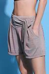 Buy_Tuna London - {Tuna Active}_Brown Poly Blended Metallic Tie-up Shorts_Online_at_Aza_Fashions