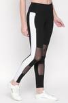 Tuna London - {Tuna Active}_Black Poly Blended Sheer Panel Leggings_Online_at_Aza_Fashions