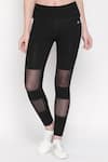 Buy_Tuna London - {Tuna Active}_Black Poly Blended Sheer Panel Leggings_Online_at_Aza_Fashions
