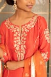 Shop_Tanu Malhotra_Orange Kurta- Modal Silk Skirt-georgette Dupatta Organza Skirt Set  _Online_at_Aza_Fashions