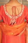 Tanu Malhotra_Orange Kurta- Modal Silk Skirt-georgette Dupatta Organza Skirt Set  _at_Aza_Fashions