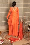 Shop_Tanu Malhotra_Coral Kurta- Modal Silk Skirt-georgette Dupatta Organza Skirt Set  _at_Aza_Fashions