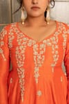 Shop_Tanu Malhotra_Coral Embroidered Kurta Skirt Set_Online_at_Aza_Fashions
