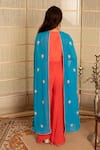 Shop_Tanu Malhotra_Coral Kurta- Modal Silk Palazzo-georgette Top And Palazzo Set  _at_Aza_Fashions