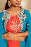 Buy_Tanu Malhotra_Coral Kurta- Modal Silk Palazzo-georgette Top And Palazzo Set  _Online_at_Aza_Fashions