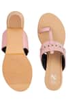 Shop_The Madras Trunk_Pink Cut Work Kolhapuri Block Heels _at_Aza_Fashions