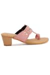 The Madras Trunk_Pink Cut Work Kolhapuri Block Heels _at_Aza_Fashions