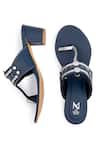 The Madras Trunk_Blue Cut Work Kolhapuri Block Heels _Online_at_Aza_Fashions