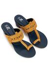 Buy_The Madras Trunk_Yellow Cut Work Kolhapuri Block Heels _Online_at_Aza_Fashions