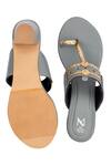 Shop_The Madras Trunk_Grey Cut Work Kolhapuri Block Heels _at_Aza_Fashions