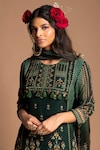 Buy_Kalista_Green Viscose Georgette Round Printed Kurta Sharara Set_Online_at_Aza_Fashions