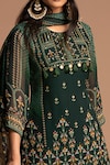 Shop_Kalista_Green Viscose Georgette Round Printed Kurta Sharara Set_Online_at_Aza_Fashions