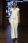 Notebook_White Suiting High-low Top_Online_at_Aza_Fashions