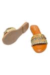 Shop_Feetoes Shoes_Beige Embellished Flats_Online_at_Aza_Fashions
