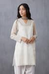 Buy_Torani_White Silk Organza Kurta_at_Aza_Fashions