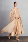Torani Beige Kurta And Pant Handwoven Chanderi & Cotton Voile Chandan Sufiya Set Online at Aza Fashions Torani_Beige Kurta And Pant Handwoven Chanderi & Cotton Voile Chandan Sufiya Set _Online_at_Aza_Fashions
