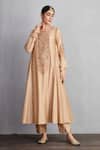 Buy Torani Beige Kurta And Pant Handwoven Chanderi & Cotton Voile Chandan Sufiya Set Online at Aza Fashions Buy_Torani_Beige Kurta And Pant Handwoven Chanderi & Cotton Voile Chandan Sufiya Set _Online_at_Aza_Fashions